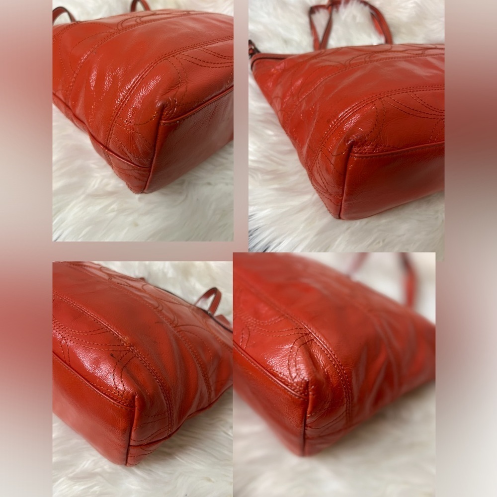 Coach Vibrant Red Leather Shoulder Bag - Picture 5 of 10